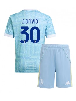 Billige Juventus Jonathan David #30 Bortedraktsett Barn 2025-26 Kortermet (+ Korte bukser)